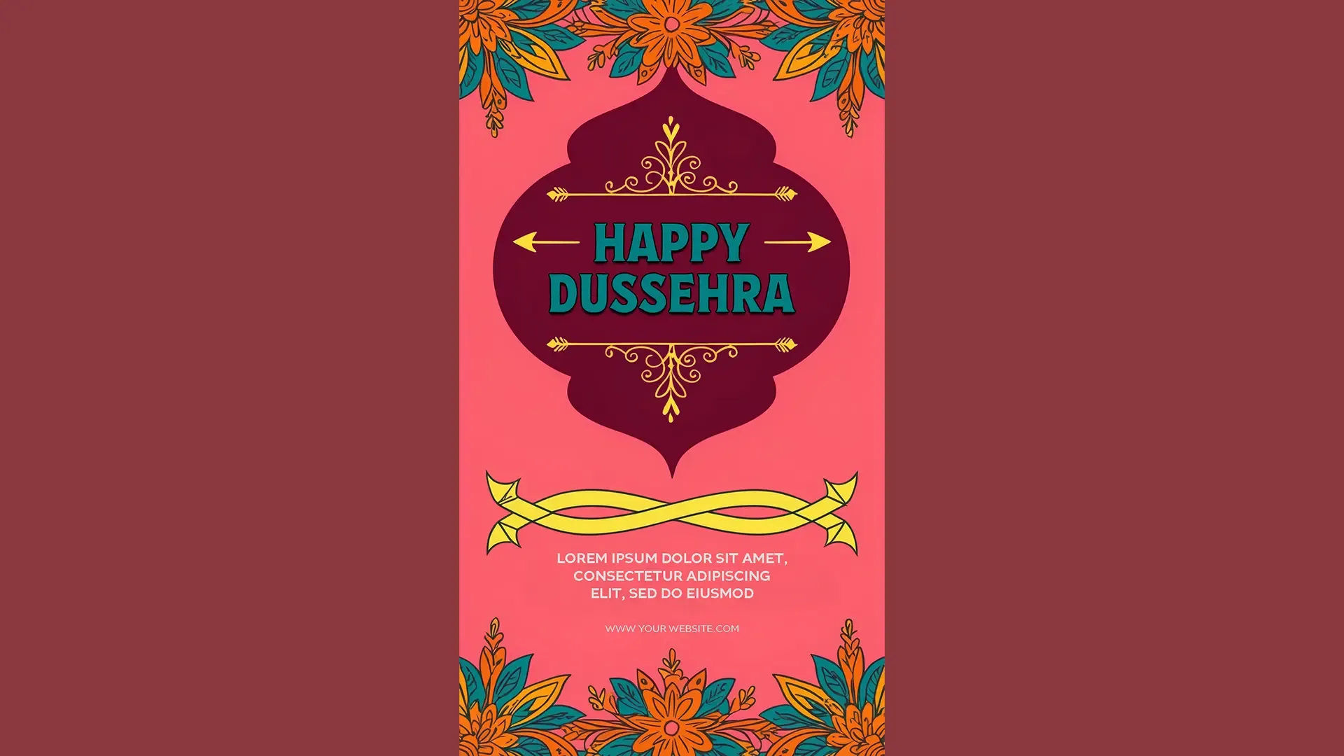 Stylish Happy Dussehra Card Instagram Story PSD image